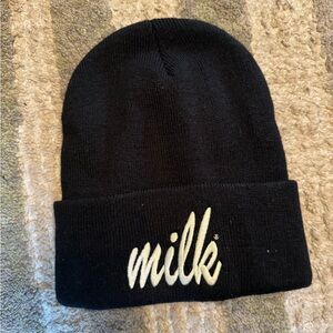 Milk Bar Black Beanie